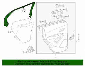 Door frame inner rear right Chevrolet Trax 15-20