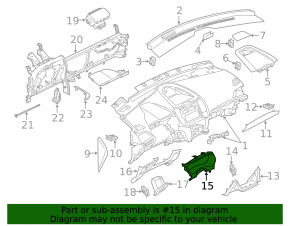Black instrument cluster cover for the 19-24 Ford Edge