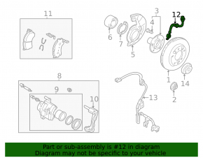 Brake hose front right Mazda6 03-08