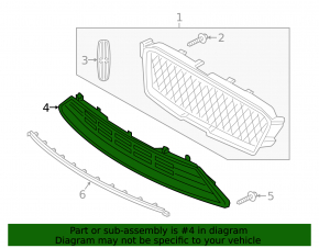 Lincoln MKZ 17-20 Front Bumper Lower Grille
