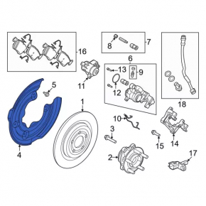 Brake Disc Cover Rear Left Ford Mustang Mach-E 21-23