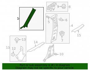 Mazda CX-50 23-25 gray upper left front pillar trim