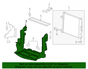 Lower radiator deflector Chevrolet Camaro 16- 2.0 without additional cooling