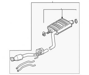 Exhaust line middle section with catalytic converter Kia Sorento 21-26 HEV without pipes