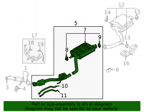 Exhaust line middle section with catalytic converter Kia Sorento 21-26 HEV without pipes