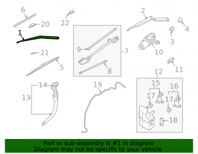 Right windshield wiper arm for Nissan 350z