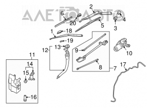 Right windshield wiper arm for Nissan 350z