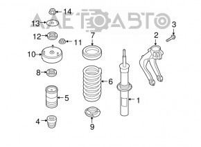 Shock absorber support front left BMW X5 E70 07-13