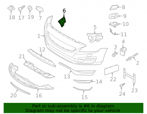 Left front bumper mount for Volvo S60 14-18 rest.