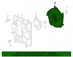 Cooling Fan Impeller Right Honda Clarity 18-21 USA