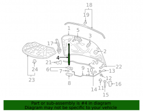 Hood shock absorber left VW CC 13-17 rest