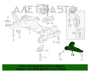 Jeep Cherokee KL 14 lower front left control arm