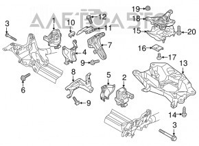 Right engine mount for Audi A6 C7 12-18 2.0 AWD