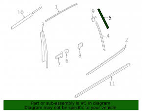 Door trim side rear left BMW X7 G07 19- rear, glossy