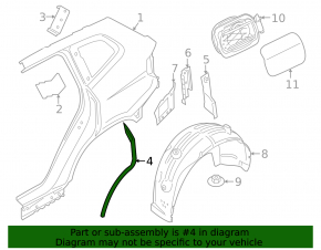 Door seal side rear left BMW X7 G07 19- rear