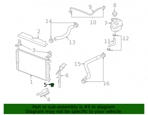 Radiator bracket lower left Chevrolet Malibu 16-