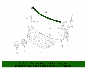 Radiator grille seal Lexus LS460 07-09 prerest