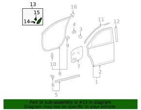 Side Mirror Cap Front Left Toyota Highlander 08-13