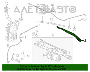 Left windshield wiper arm for Chrysler 200 15-17