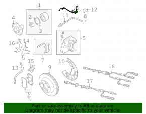Brake pad wear sensor front left Audi Q7 4L 10-15
