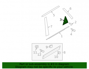 Trim triangle door rear left Kia Sorento 10-15 outer