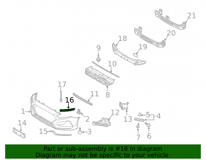 Front bumper mount under headlight right Hyundai Sonata 18-19