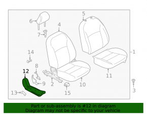 Left passenger seat side trim Nissan Kicks 18-24