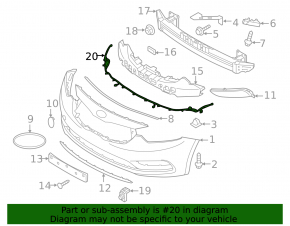 Wiring of parking sensors of the front bumper Kia Forte 4d 14-16 prerest