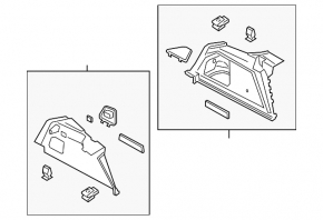 Left arch trim for Porsche Cayenne 19-23, black, for CD player