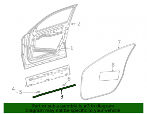 Front right lower door seal Mercedes H247 GLA 20-26