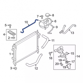 Ford Mustang mk6 15-23 2.3T Cooling Return Hose