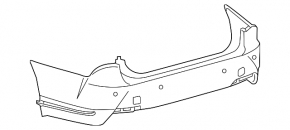 Bare rear bumper for Lexus LS500 LS500h 18-20 pre-restyling