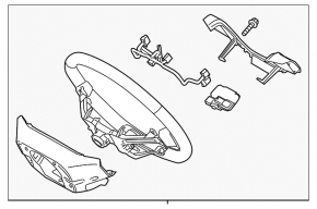 Kia Sorento 2014-2015 restyling steering wheel, black plastic, without overlays and buttons
