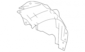 Mudguard front left Infiniti Q50 14-20 rear part