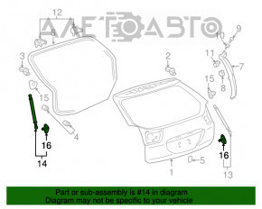 Left tailgate shock absorber Lexus RX300 RX330 RX350 RX400h 04-09 rusty