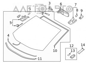 Interior mirror cover for Toyota Venza 21-24, black
