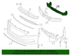 Front Bumper Reinforcement Hyundai Sonata 15-19