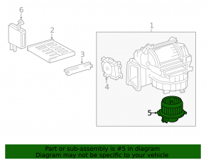 Lexus ES300h ES350 13-16 Heater Fan Motor, Type 2