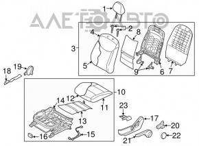 Driver's seat Hyundai Elantra UD 11-13 without airbag, mechanical, cloth gray