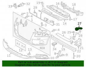 Front bumper mount right Audi Q5 8R 09-17 broken latch
