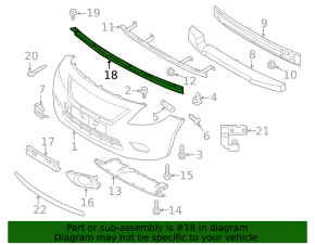 Lower radiator deflector Nissan Versa 12-19 usa 1.6