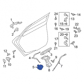 Rear right door lock Ford Fusion mk5 13-20