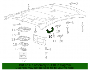 Ford Focus mk3 11-18 gray ceiling handle