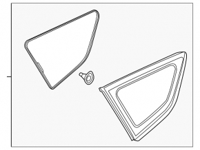 Rear left window with blind glass for Ford Escape MK3 13-17 matte finish