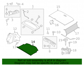 Trunk floor Ford Fiesta 14-19 5d