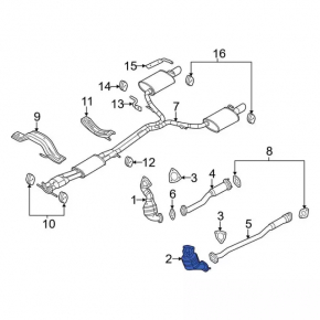 Catalytic converter rear Ford Explorer 13-17 3.5 sport