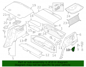 Lower left arch trim plug Ford C-max MK2 13-18 black