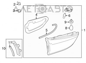 Left inner trunk lid light for Mazda 6 2016-2017 USA restyling