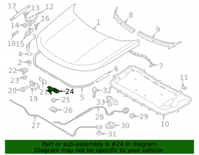 Land Rover Discovery 17-25 Hood Release Handle