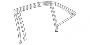 Door glass triangle rear right Chevrolet Malibu 13-15 with glass seal